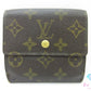 ルイ ヴィトン LOUIS VUITTON W ホック 二つ折り財布 モノグラム ポルト モネ ビエ カルト クレディ M61652 ブラウン コンパクト ウォレット 【中古】【送料無料】bs4459
