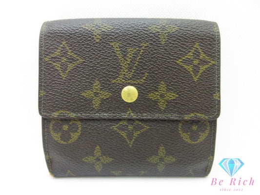 ルイ ヴィトン LOUIS VUITTON W ホック 二つ折り財布 モノグラム ポルト モネ ビエ カルト クレディ M61652 ブラウン コンパクト ウォレット 【中古】【送料無料】bs4459