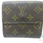 ルイ ヴィトン LOUIS VUITTON W ホック 二つ折り財布 モノグラム ポルト モネ ビエ カルト クレディ M61652 ブラウン コンパクト ウォレット 【中古】【送料無料】bs4459