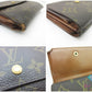 ルイ ヴィトン LOUIS VUITTON W ホック 二つ折り財布 モノグラム ポルト モネ ビエ カルト クレディ M61652 ブラウン コンパクト ウォレット 【中古】【送料無料】bs4459