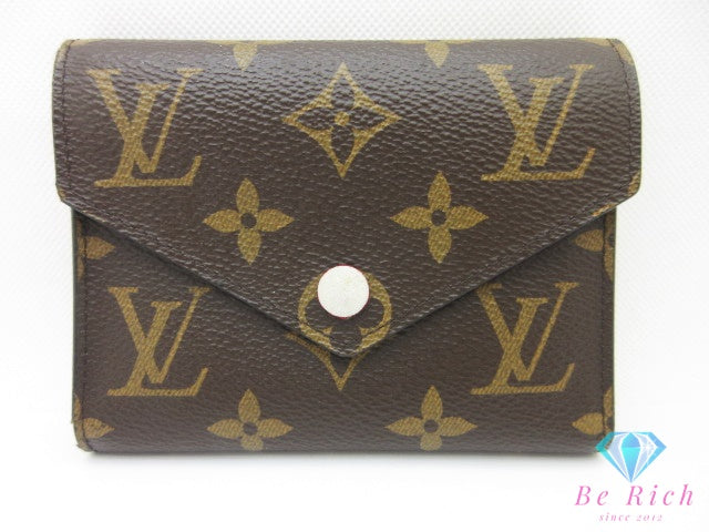 ルイ ヴィトン LOUIS VUITTON 三つ折り財布 モノグラム ポルトフォイユ ヴィクトリーヌ M41938 フューシャ ブラウン 財布 コンパクト ウォレット 【中古】【送料無料】 bs4463