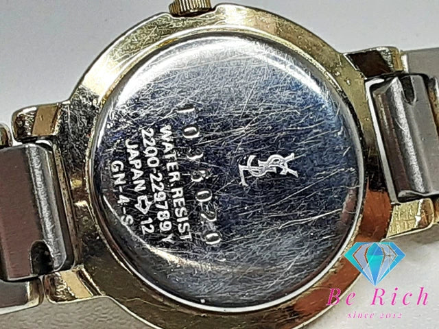 イヴ サンローラン YVES SAINT LAURENT レディース 腕時計 2200-229789Y 青 ブルー シルバー ゴールド SS ブレス YSL ロゴ アナログ クォーツ QZ ウォッチ 【中古】【送料無料】 bt3046