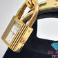 エルメス HERMES Kelly ケリー ウォッチ レディース 腕時計 KE1.201 白 ホワイト グリーン 緑 GP レザー ブレス ロゴ アナログ クォーツ QZ ウォッチ 【中古】【送料無料】 bt3048