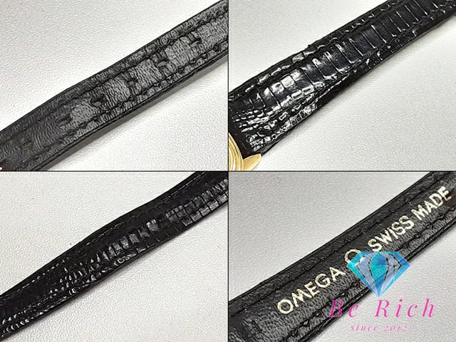 オメガ OMEGA デ ヴィル 591.0281 Cal 1450 レディース 腕時計 ゴールド ブラック 黒 SS レザー ブレス アナログ クォーツ QZ ウォッチ DE VILLE デビル アンティーク ヴィンテージ 【中古】【送料無料】 bt3055
