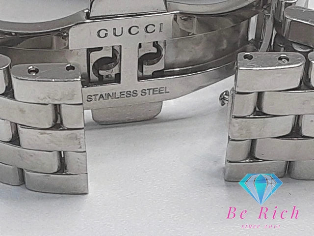 グッチ GUCCI Gクラス メンズ 腕時計 デイト 5500M 黒 ブラック シルバー SS ブレス アナログ QZ クォーツ ウォッチ  【中古】【送料無料】 bt3062
