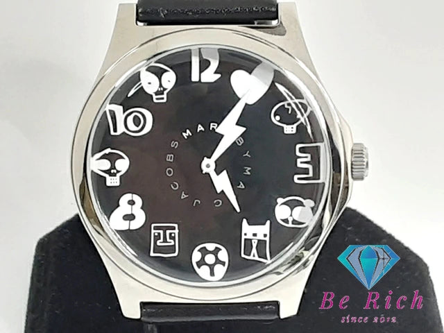 美品 マーク バイ マークジェイコブス MARC BY MARC JACOBS メンズ 腕時計 MBM5021 黒 ブラック SS レザー アナログ クォーツ QZ ウォッチ 【中古】【送料無料】 bt3070