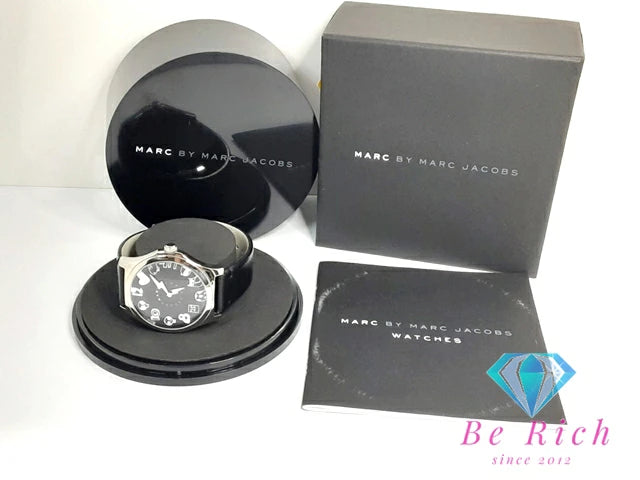 美品 マーク バイ マークジェイコブス MARC BY MARC JACOBS メンズ 腕時計 MBM5021 黒 ブラック SS レザー アナログ クォーツ QZ ウォッチ 【中古】【送料無料】 bt3070