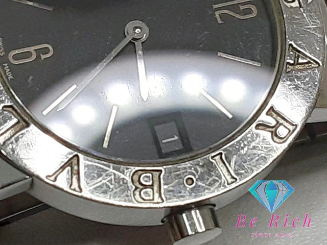 ブルガリ BVLGARI ブルガリブルガリ BB30SS 腕時計 デイト BB30SS 黒 ブラック シルバー SS アナログ クォーツ QZ ウォッチ ボーイズ メンズ レディース  【中古】【送料無料】  bt3072