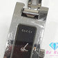グッチ GUCCI レディース 腕時計 3900L 黒 ブラック シルバー SS ブレス レクタンギュラー アナログ クォーツ QZ ウォッチ バングル 【中古】【送料無料】 bt3075