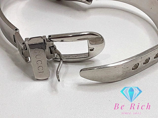 グッチ GUCCI レディース 腕時計 バングル ウォッチ 6700L ラウンド シルバー SS ブレス アナログ QZ クォーツ ロゴ  【中古】【送料無料】 bt3084