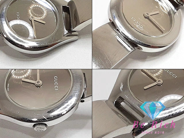 グッチ GUCCI レディース 腕時計 バングル ウォッチ 6700L ラウンド シルバー SS ブレス アナログ QZ クォーツ ロゴ  【中古】【送料無料】 bt3084