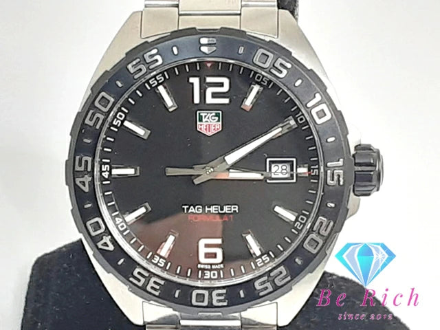 タグホイヤー TAG Heuer フォーミュラ 1 メンズ 腕時計 WAZ1110 黒 ブラック シルバー SS ブレス クォーツ QZ ウォッチ FORMULA 1 F1  【中古】【送料無料】 bt3086