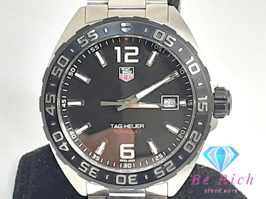 タグホイヤー TAG Heuer フォーミュラ 1 メンズ 腕時計 WAZ1110 黒 ブラック シルバー SS ブレス クォーツ QZ ウォッチ FORMULA 1 F1  【中古】【送料無料】 bt3086