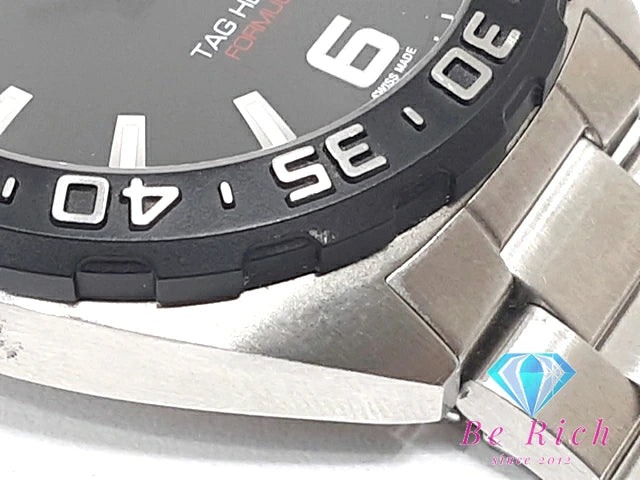 タグホイヤー TAG Heuer フォーミュラ 1 メンズ 腕時計 WAZ1110 黒 ブラック シルバー SS ブレス クォーツ QZ ウォッチ FORMULA 1 F1  【中古】【送料無料】 bt3086