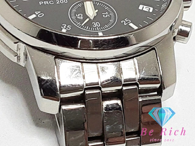 ティソ TISSOT クロノグラフ メンズ 腕時計 デイト T461 黒 ブラック シルバー SS ブレス アナログ クォーツ QZ ウォッチ  【中古】【送料無料】bt3097