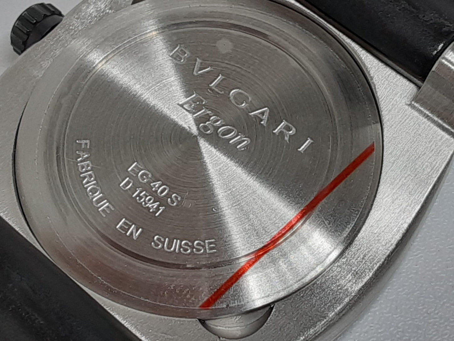 OH 仕上げ 済 ブルガリ BVLGARI エルゴン EG40S 自動巻き メンズ 腕時計 デイト カーボン ブラック 黒 SS ラバー ブレス アナログ オートマ AT ウォッチ 樹脂 Ergon  【中古】【送料無料】  bt3098