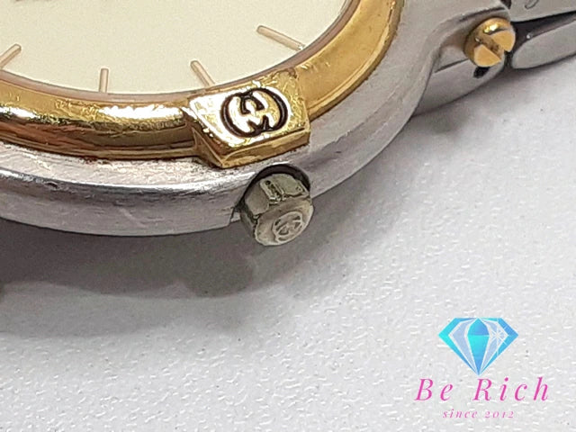 グッチ GUCCI メンズ 腕時計 デイト 9000 M 黒 アイボリー シルバー ゴールド SS ブレス アナログ クォーツ QZ ウォッチ 【中古】【送料無料】 bt3100