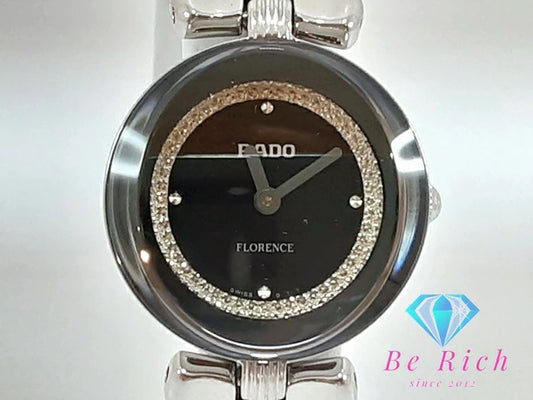 ラドー RADO フローレンス レディース 腕時計 322.3764.4 黒 ブラック シルバー SS ブレス アナログ クォーツ ウォッチ FLORENCE 【中古】【送料無料】 bt3114