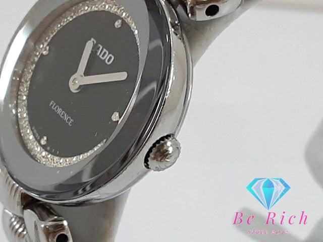 ラドー RADO フローレンス レディース 腕時計 322.3764.4 黒 ブラック シルバー SS ブレス アナログ クォーツ ウォッチ FLORENCE 【中古】【送料無料】 bt3114