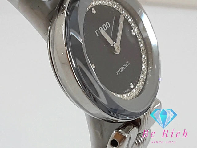 ラドー RADO フローレンス レディース 腕時計 322.3764.4 黒 ブラック シルバー SS ブレス アナログ クォーツ ウォッチ FLORENCE 【中古】【送料無料】 bt3114