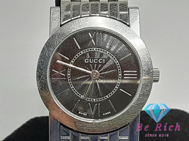 グッチ GUCCI レディース 腕時計 5200L.1 ラウンド 黒 ブラック シルバー SS ブレス アナログ クォーツ QZ ウォッチ 【中古】【送料無料】 bt3119
