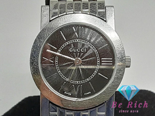 グッチ GUCCI レディース 腕時計 5200L.1 ラウンド 黒 ブラック シルバー SS ブレス アナログ クォーツ QZ ウォッチ 【中古】【送料無料】 bt3119