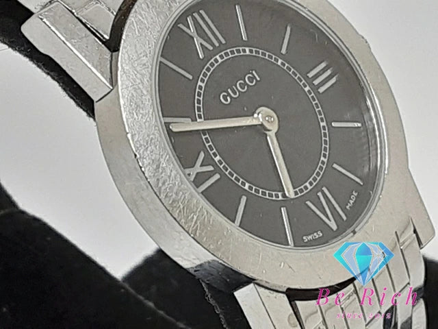 グッチ GUCCI レディース 腕時計 5200L.1 ラウンド 黒 ブラック シルバー SS ブレス アナログ クォーツ QZ ウォッチ 【中古】【送料無料】 bt3119