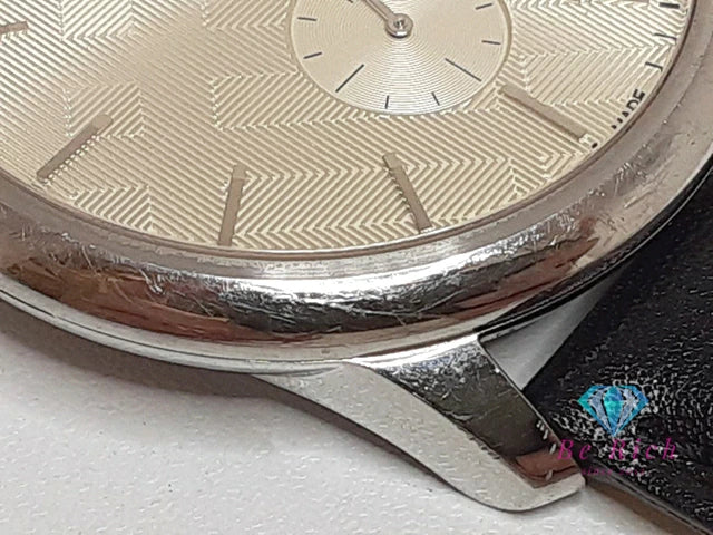 バーバリー BURBERRY BU10008 クラシック メンズ 腕時計 デイト スモセコ ラウンド シルバー ブラック 黒 SS レザー ブレス ロゴ アナログ クォーツ QZ ウォッチ 【中古】【送料無料】 bt3205