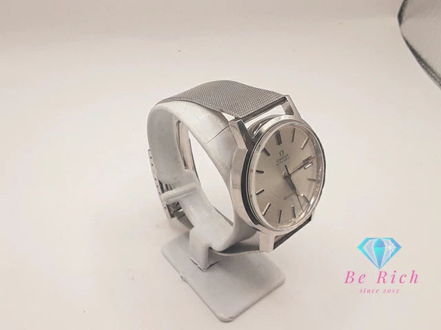 OH済 オメガ OMEGA ジュネーブ 166.0098 自動巻き メンズ 腕時計 デイト シルバー SS ブレス アナログ オートマ AT ウォッチ アンティーク ヴィンテージ Geneve  【中古】【送料無料】 bt3206