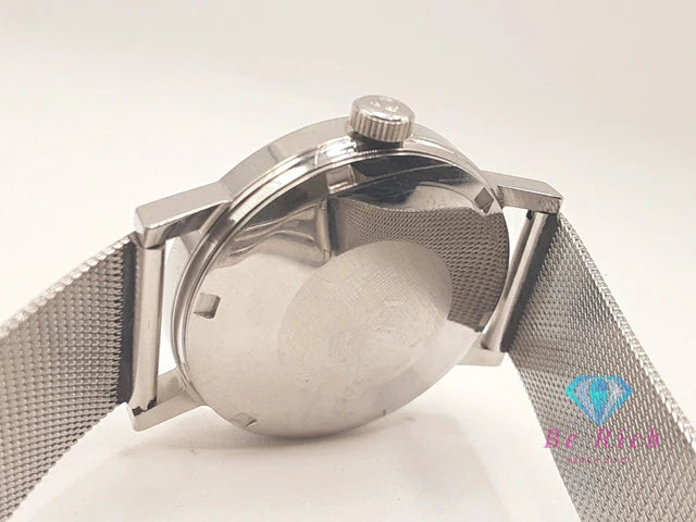 OH済 オメガ OMEGA ジュネーブ 166.0098 自動巻き メンズ 腕時計 デイト シルバー SS ブレス アナログ オートマ AT ウォッチ アンティーク ヴィンテージ Geneve  【中古】【送料無料】 bt3206