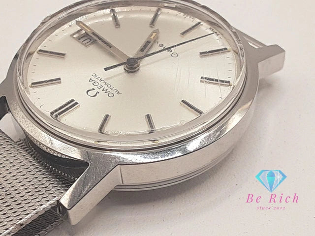 OH済 オメガ OMEGA ジュネーブ 166.0098 自動巻き メンズ 腕時計 デイト シルバー SS ブレス アナログ オートマ AT ウォッチ アンティーク ヴィンテージ Geneve  【中古】【送料無料】 bt3206
