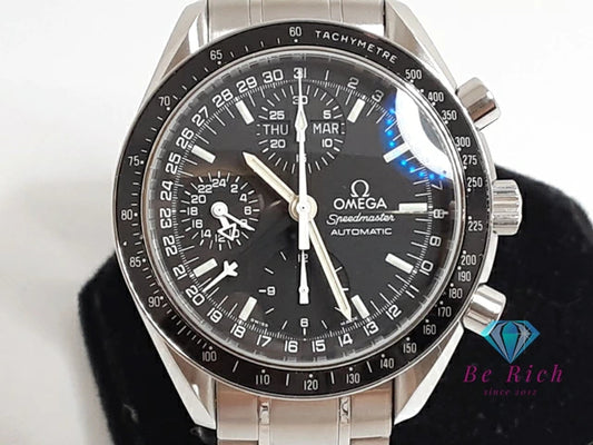 OH 仕上げ済 オメガ OMEGA スピードマスター マーク40 コスモス クロノグラフ 自動巻き メンズ 腕時計 デイデイト 3520.50 ブラック 黒 シルバー SS ブレス オートマ AT アナログ ウォッチ  【中古】【送料無料】  bt3221
