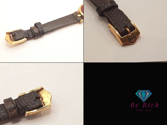 グッチ GUCCI レディース 腕時計 アイボリー ブラウン 茶 SS レザー シェリー ウェブ アナログ クォーツ QZ ウォッチ オールド ヴィンテージ アンティーク  【中古】【送料無料】 bt3224
