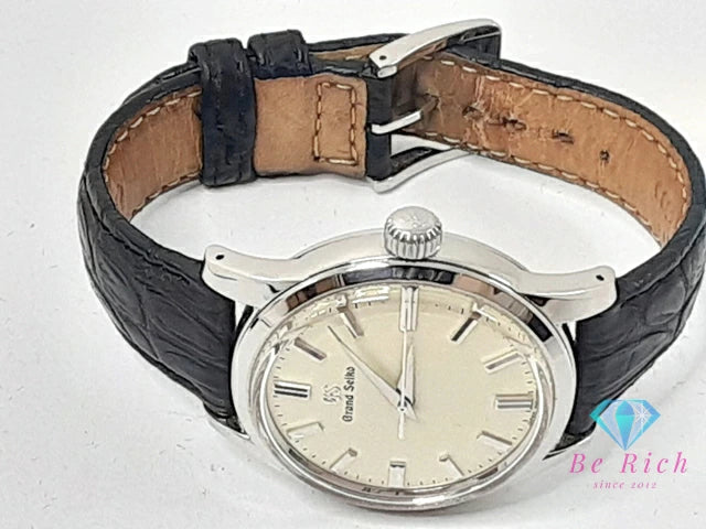 グランド セイコー Grand SEIKO メカニカル SBGW231 9S64-00A0 手巻き メンズ 腕時計 白 ホワイト ブラック 黒 SS レザー ブレス アナログ ウォッチ GS 【中古】【送料無料】 bt3245