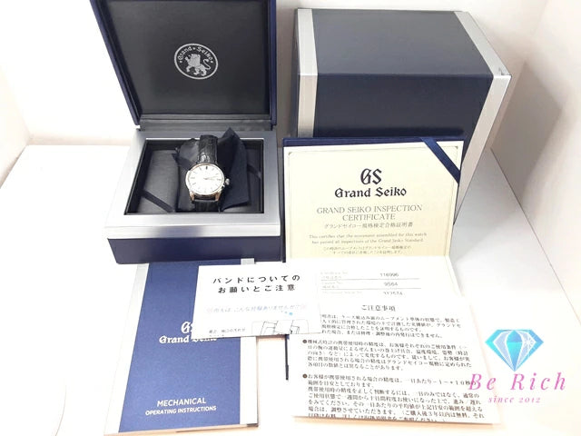 グランド セイコー Grand SEIKO メカニカル SBGW231 9S64-00A0 手巻き メンズ 腕時計 白 ホワイト ブラック 黒 SS レザー ブレス アナログ ウォッチ GS 【中古】【送料無料】 bt3245