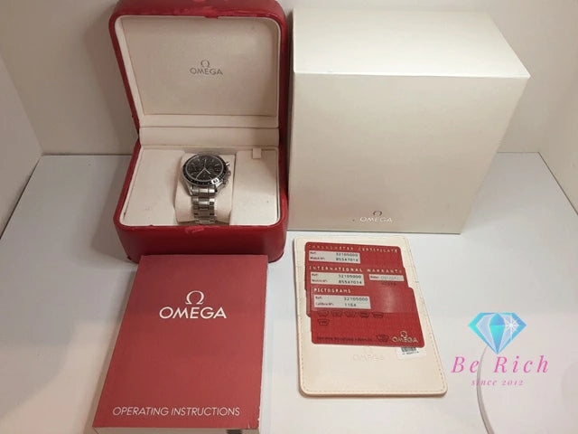 オメガ OMEGA スピードマスター デイト クロノグラフ 自動巻き メンズ 腕時計 3210.50 ブラック 黒 シルバー SS ブレス オートマ AT アナログ ウォッチ  【中古】【送料無料】  bt3247