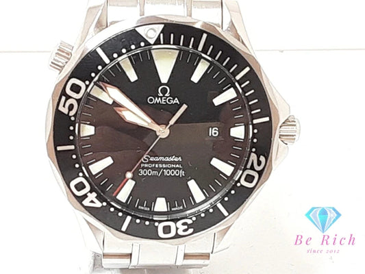 オメガ OMEGA シーマスター プロフェッショナル 300 メンズ 腕時計 デイト 2264.50 黒 ブラック シルバー SS ブレス アナログ クオーツ QZ ウォッチ 【中古】【送料無料】  bt3259