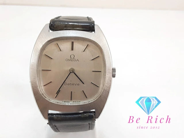オメガ OMEGA ジュネーブ 手巻き メンズ 腕時計 111.0123 Cal.625 シルバー ブラック 黒 SS レザー ブレス アナログ ウォッチ アンティーク ヴィンテージ Geneve  【中古】【送料無料】 bt3270