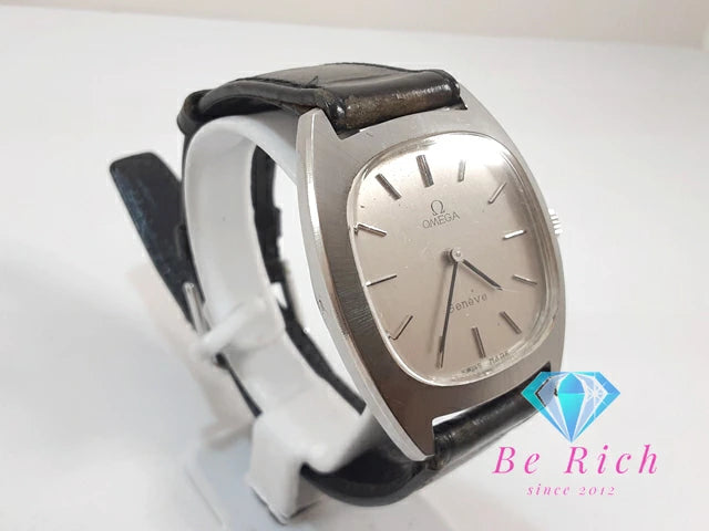 オメガ OMEGA ジュネーブ 手巻き メンズ 腕時計 111.0123 Cal.625 シルバー ブラック 黒 SS レザー ブレス アナログ ウォッチ アンティーク ヴィンテージ Geneve  【中古】【送料無料】 bt3270