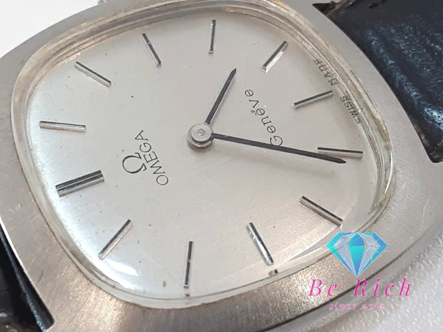 オメガ OMEGA ジュネーブ 手巻き メンズ 腕時計 111.0123 Cal.625 シルバー ブラック 黒 SS レザー ブレス アナログ ウォッチ アンティーク ヴィンテージ Geneve  【中古】【送料無料】 bt3270