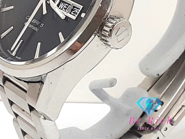 タグホイヤー TAG HEUER カレラ キャリバー5 自動巻き メンズ 腕時計 デイデイト WAR201-A  ブラック 黒 シルバー SS ブレス ロゴ アナログ AT オートマ ウォッチ WAR201A.BA0723 CARRERA  【中古】【送料無料】 bt3272