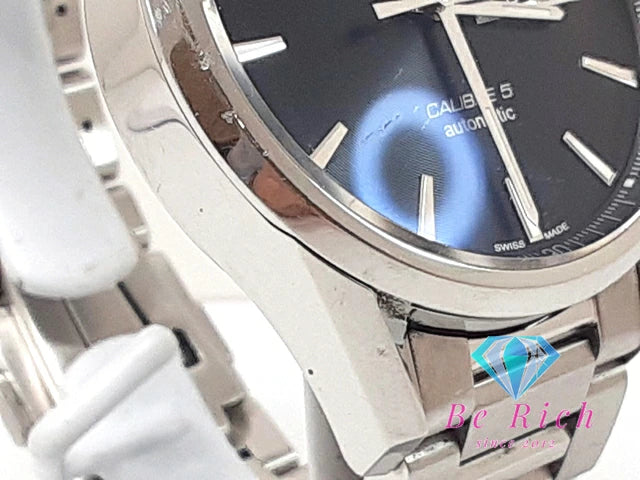 タグホイヤー TAG HEUER カレラ キャリバー5 自動巻き メンズ 腕時計 デイデイト WAR201-A  ブラック 黒 シルバー SS ブレス ロゴ アナログ AT オートマ ウォッチ WAR201A.BA0723 CARRERA  【中古】【送料無料】 bt3272