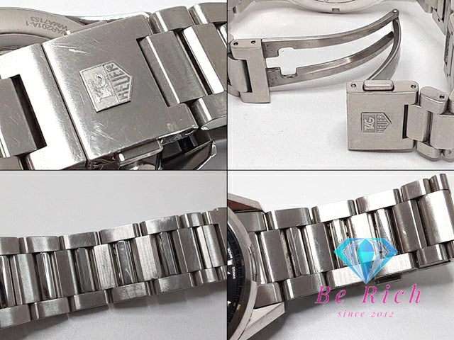 タグホイヤー TAG HEUER カレラ キャリバー5 自動巻き メンズ 腕時計 デイデイト WAR201-A  ブラック 黒 シルバー SS ブレス ロゴ アナログ AT オートマ ウォッチ WAR201A.BA0723 CARRERA  【中古】【送料無料】 bt3272