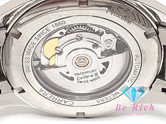 タグホイヤー TAG HEUER カレラ キャリバー5 自動巻き メンズ 腕時計 デイデイト WAR201-A  ブラック 黒 シルバー SS ブレス ロゴ アナログ AT オートマ ウォッチ WAR201A.BA0723 CARRERA  【中古】【送料無料】 bt3272
