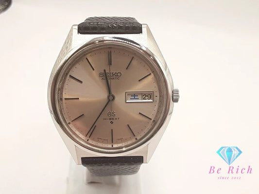 OH 仕上げ 済 グランド セイコー Grand Seiko ハイビート 5646-7010 自動巻き メンズ 腕時計 デイデイト シルバー ブラック 黒 SS レザー ブレス AT オートマ アナログ ウォッチ GS 56GS アンティーク 【中古】【送料無料】 bt3276