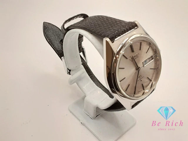 OH 仕上げ 済 グランド セイコー Grand Seiko ハイビート 5646-7010 自動巻き メンズ 腕時計 デイデイト シルバー ブラック 黒 SS レザー ブレス AT オートマ アナログ ウォッチ GS 56GS アンティーク 【中古】【送料無料】 bt3276