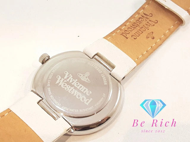 ヴィヴィアン ウエストウッド Vivienne Westwood レディース 腕時計 VV020WH タータン チェック マルチ カラー ホワイト 白 SS レザー オーヴ ロゴ アナログ クォーツ QZ ウォッチ ORB ユニセックス メンズ  【中古】【送料無料】 bt3279