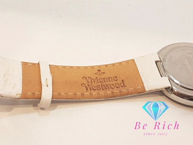ヴィヴィアン ウエストウッド Vivienne Westwood レディース 腕時計 VV020WH タータン チェック マルチ カラー ホワイト 白 SS レザー オーヴ ロゴ アナログ クォーツ QZ ウォッチ ORB ユニセックス メンズ  【中古】【送料無料】 bt3279