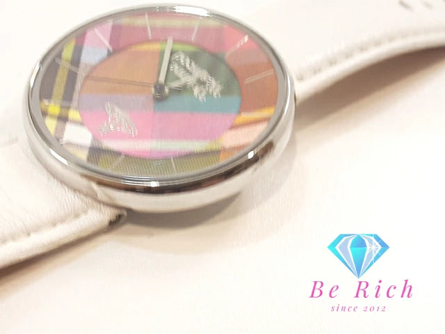 ヴィヴィアン ウエストウッド Vivienne Westwood レディース 腕時計 VV020WH タータン チェック マルチ カラー ホワイト 白 SS レザー オーヴ ロゴ アナログ クォーツ QZ ウォッチ ORB ユニセックス メンズ  【中古】【送料無料】 bt3279