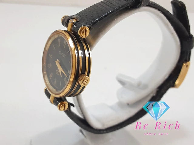 グッチ GUCCI レディース 腕時計 2040L シェリー ウェブ 黒 ブラック SS レザー アナログ クォーツ QZ ヴィンテージ アンティーク オールド  【中古】  bt3284